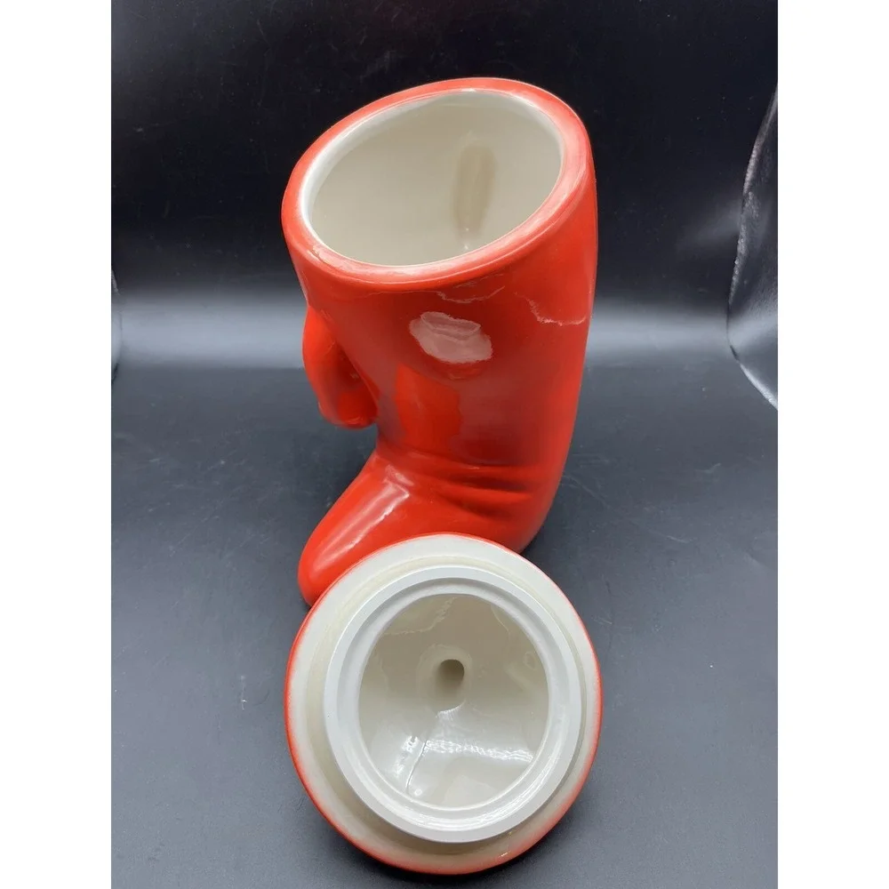 Red & Green Chili Pepper Cookie Jar/Canisters With Arms And Lid 10.75